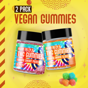 2 Pack Vegan Gummies| Delta 8 Orange Slices & Apple Dots UK